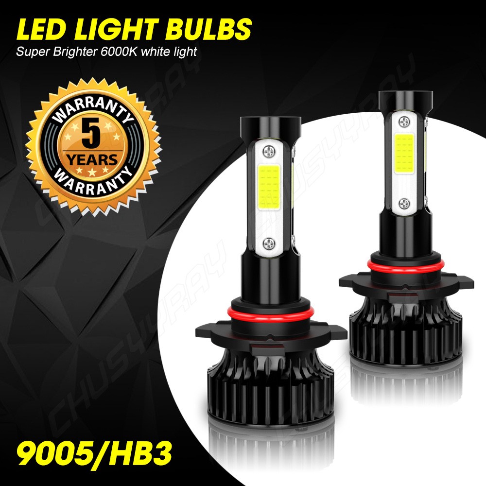 9005 H11 LED Combo Headlight High Low Beam Bulbs Kit 6500K Super White Bright