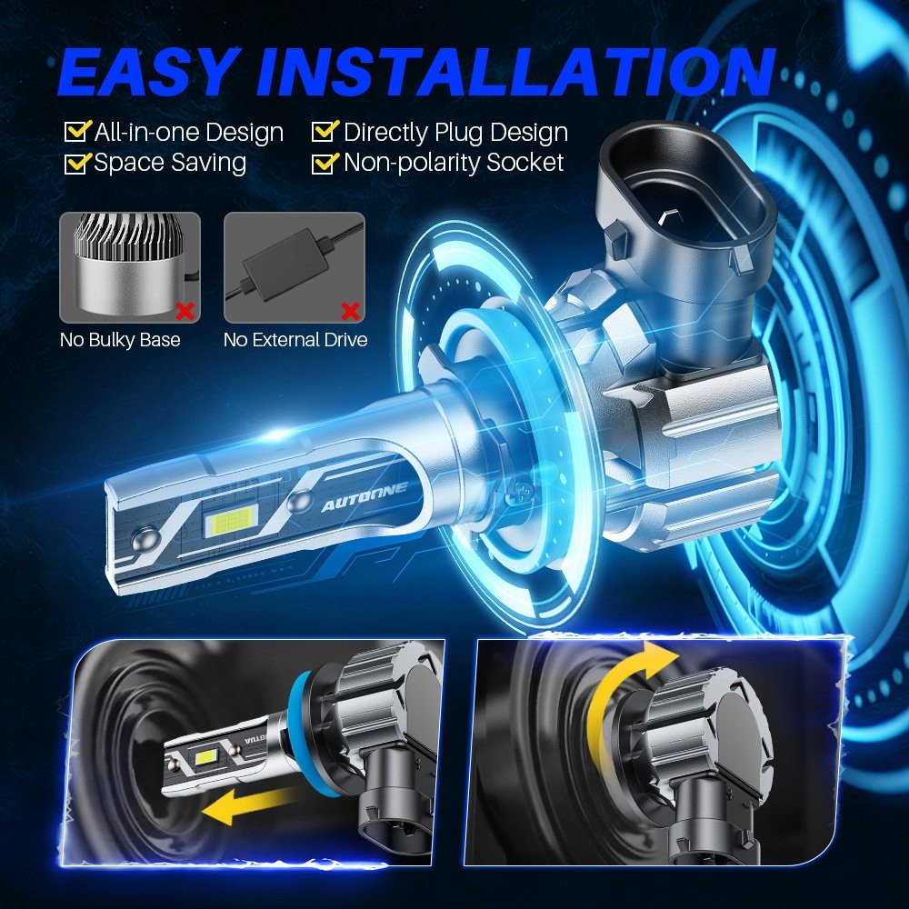 6PCS CANBUS 9005 9006 H11 LED Headlight Fog Lamp Bulb Kit 120000LM High/Low Beam