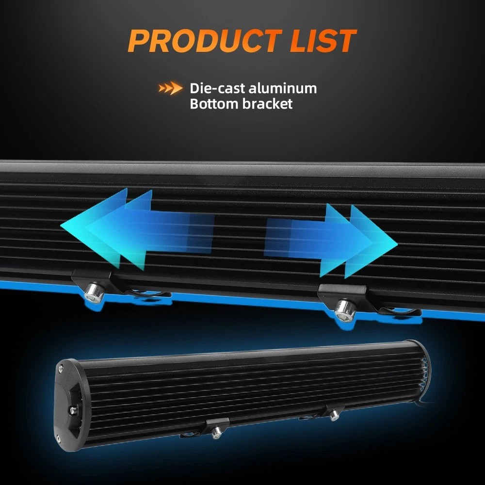 Tri-Row 20 26 34 42 52“ Led Light Bar Spot Flood Combo Lights Offroad Truck SUV