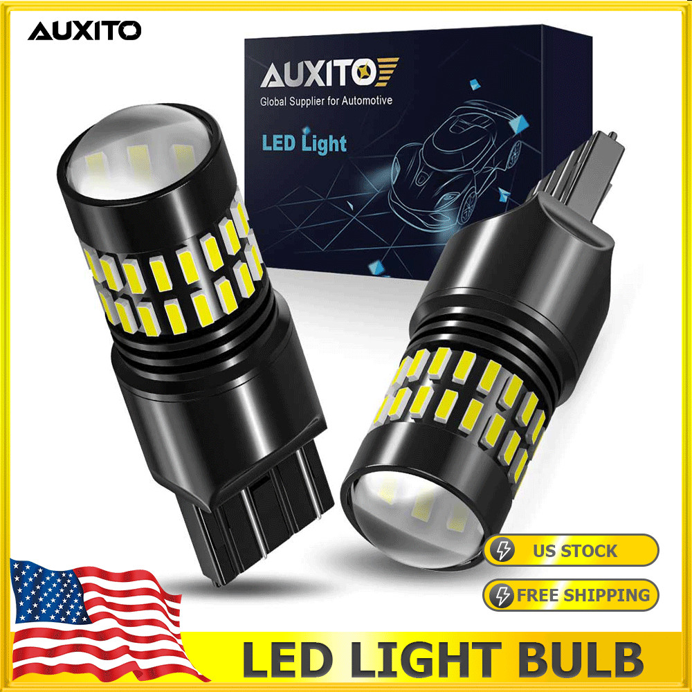 2pcs 7443 7440 7444 LED White Reverse Stop Break Turn Signal Parking Light Bulbs