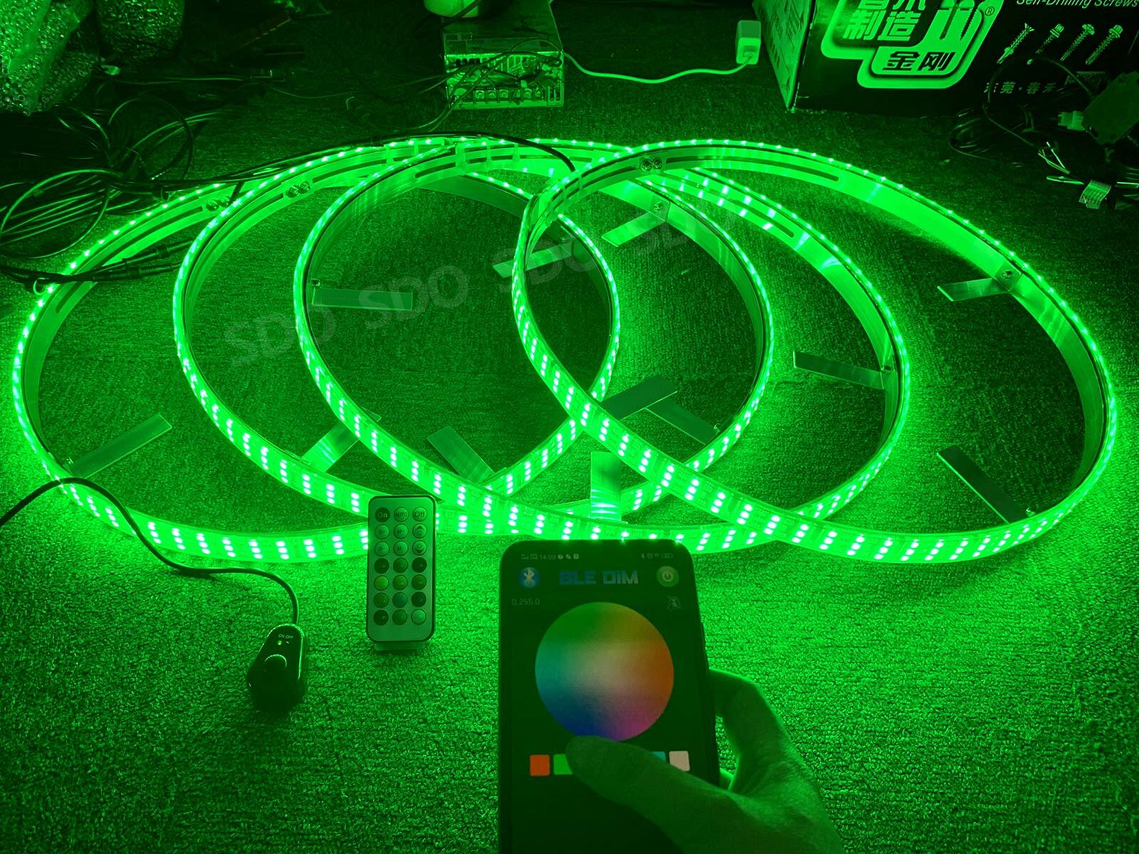 15.5“ / 17.5“ RGB & Color Chasing Quad Row LED Wheel Lights Bluetooth+Remote