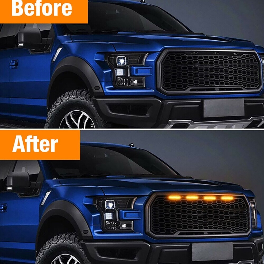 5X LED Front Grille Lights Raptor Style Amber Lamp for Dodge Ram 1500 2500 3500