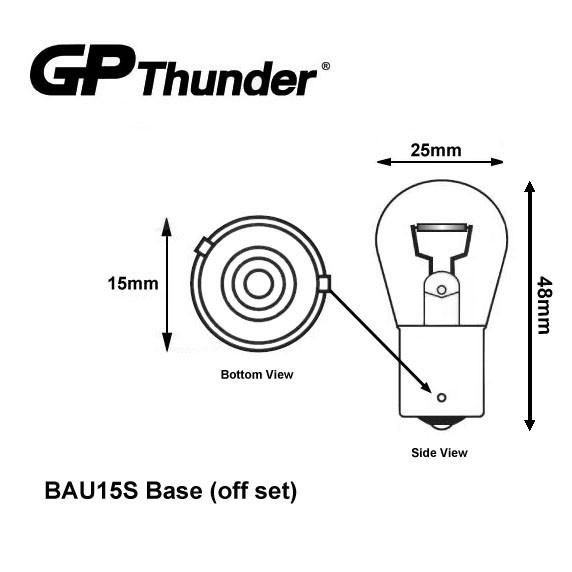 BAU15S PY21W 7507 1056 5007 OFF SET Chrome Silver Light Bulbs Amber 2pcs