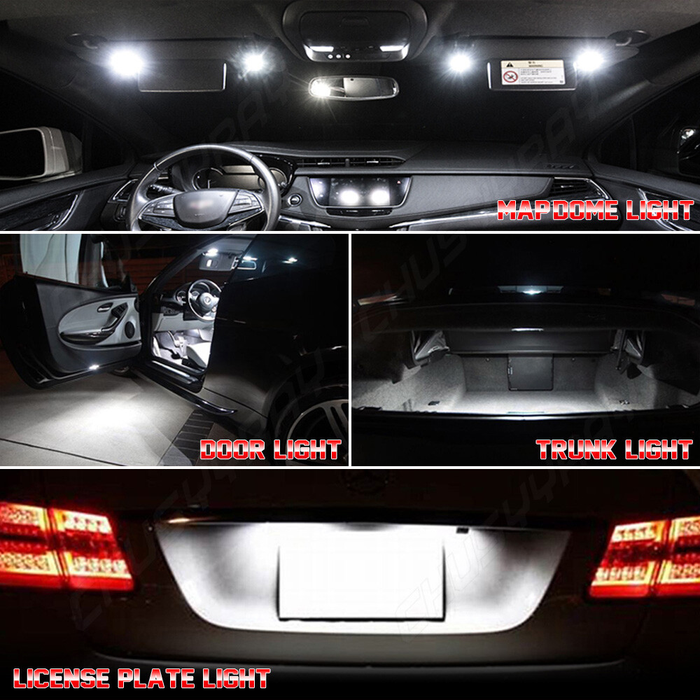 Total 1000LM 6000K White T10 168 194 2825 W5W Tag License Plate Light Bulbs