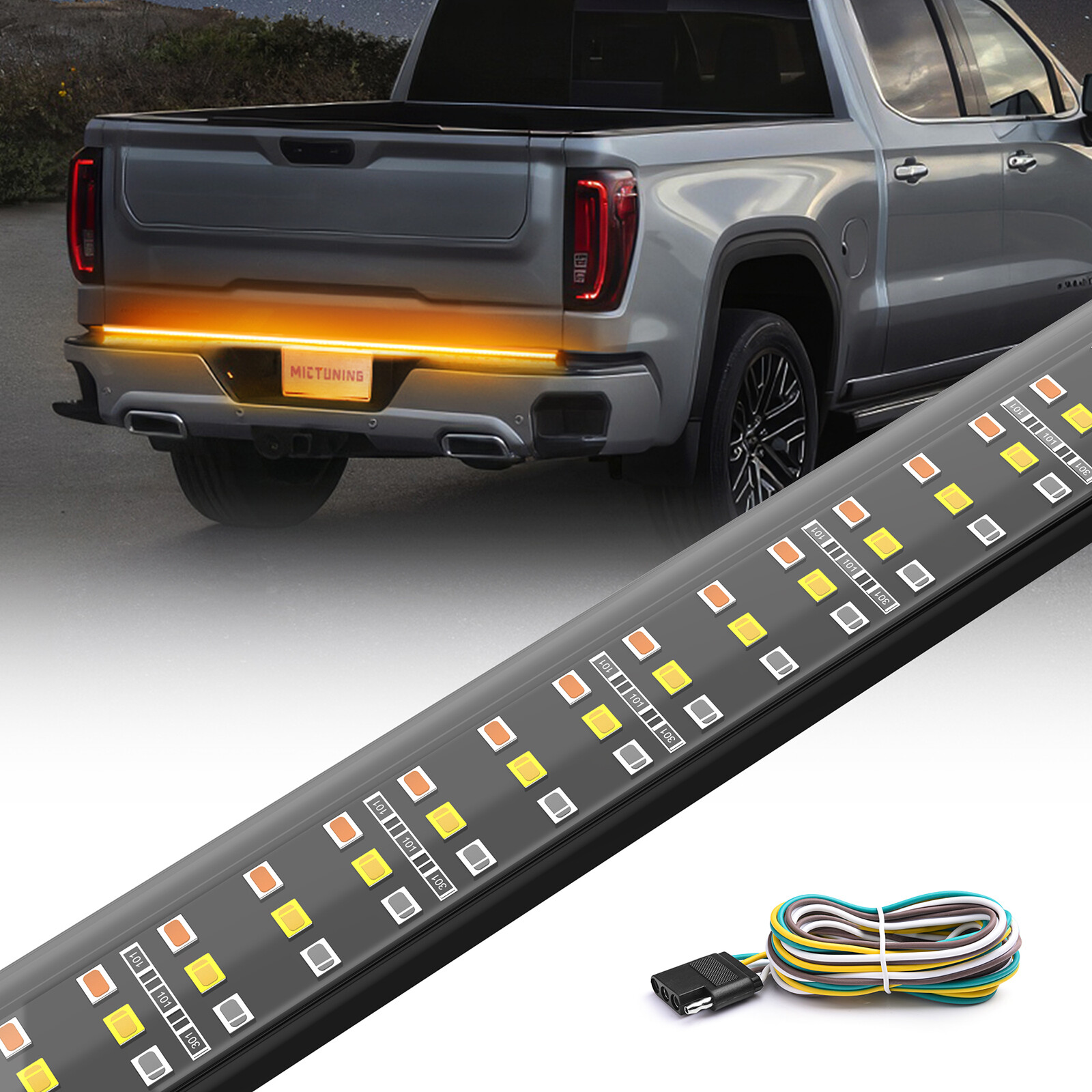 48″ 3 Row 360LED Strip Tailgate Light Bar Reverse Brake Signal Tail Lamp 3000LM
