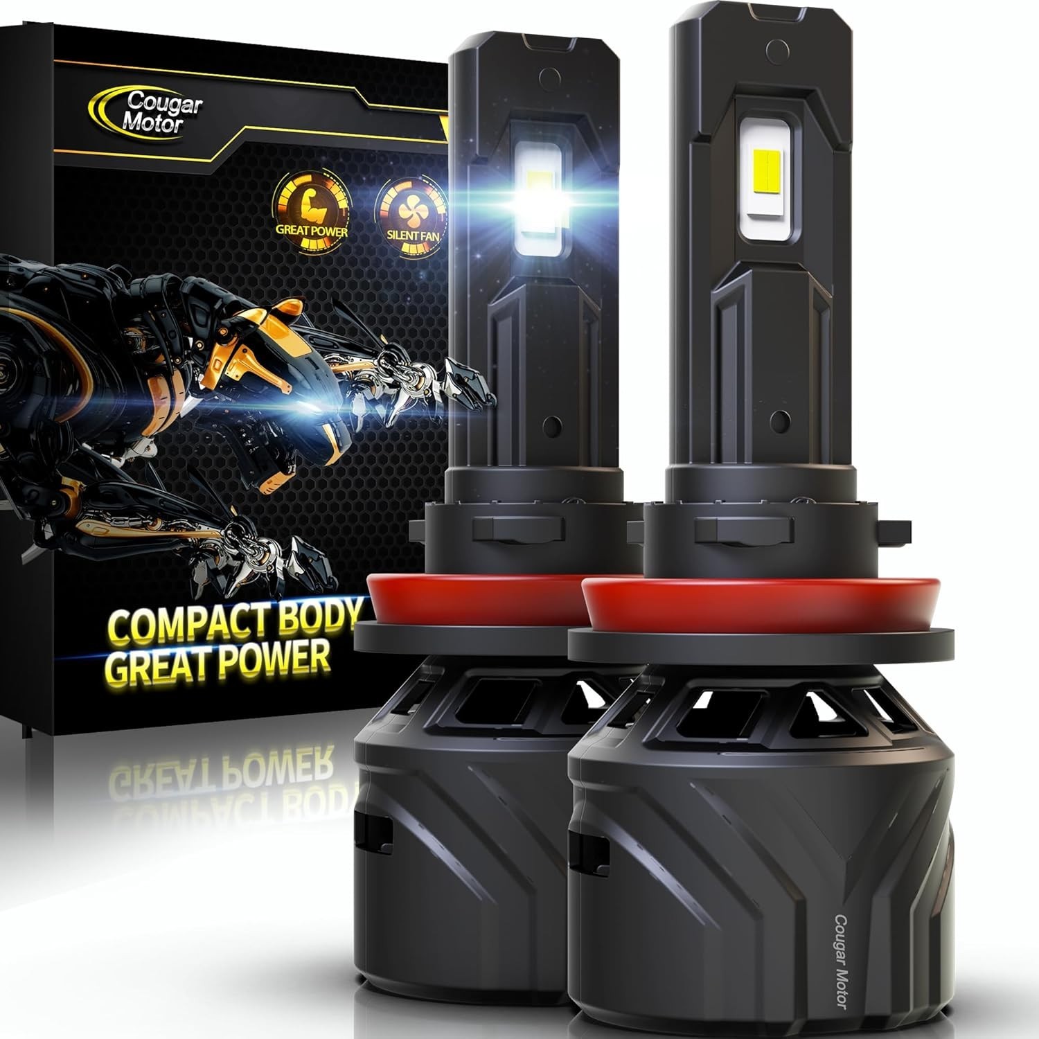 360 Adjustable H11 Fog Lights – 400% Brighter White Beam, Plug & Play, Pair of 2