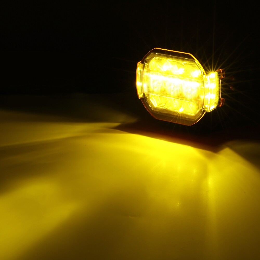 2X AUXBEAM 5″ 174W LED SIDE SHOOTER POD LIGHTS WHITE DRL&AMBER TURN SIGNAL LIGHT