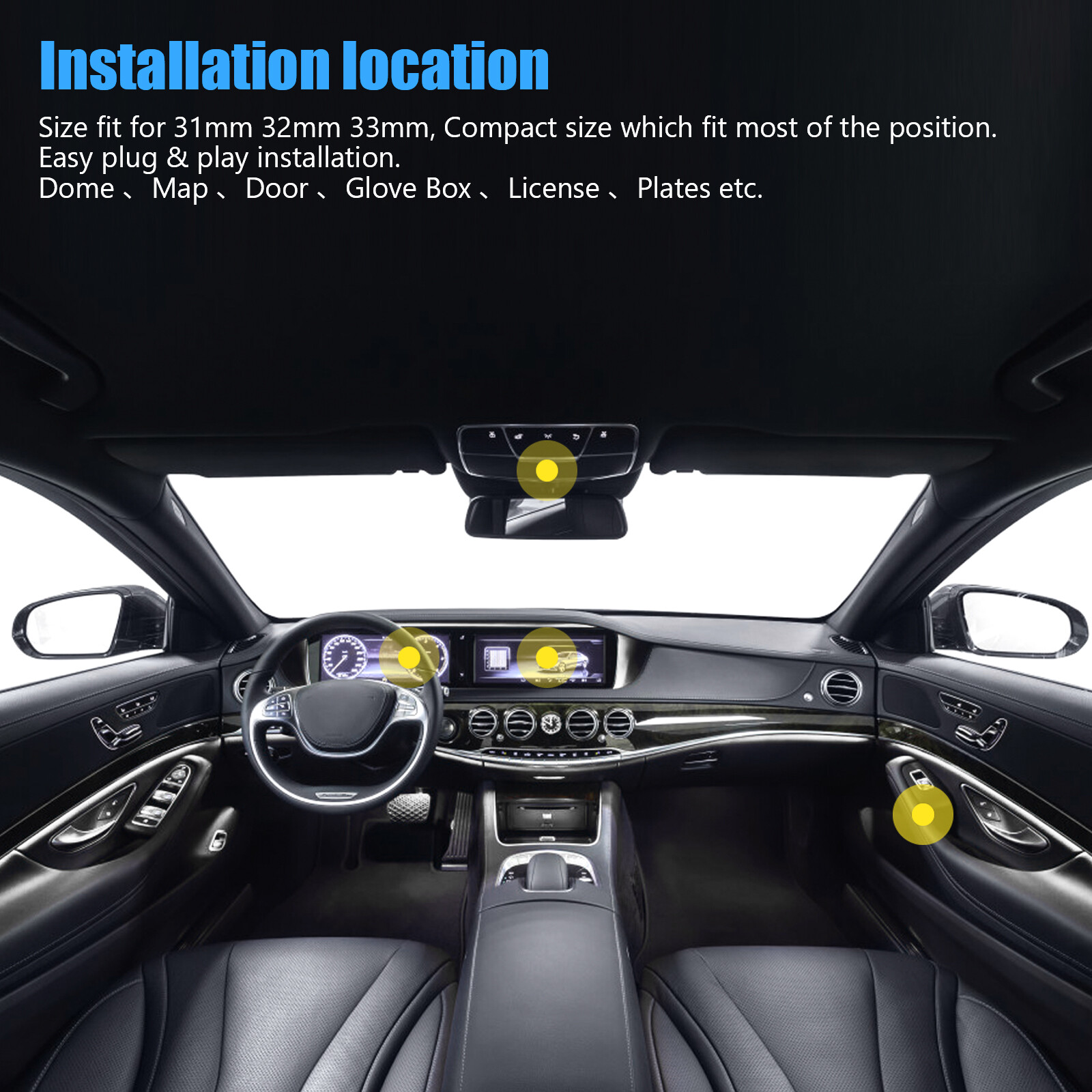 20X White 31MM 16SMD LED Car Interior License Plate Dome Map Light Bulbs 6000K