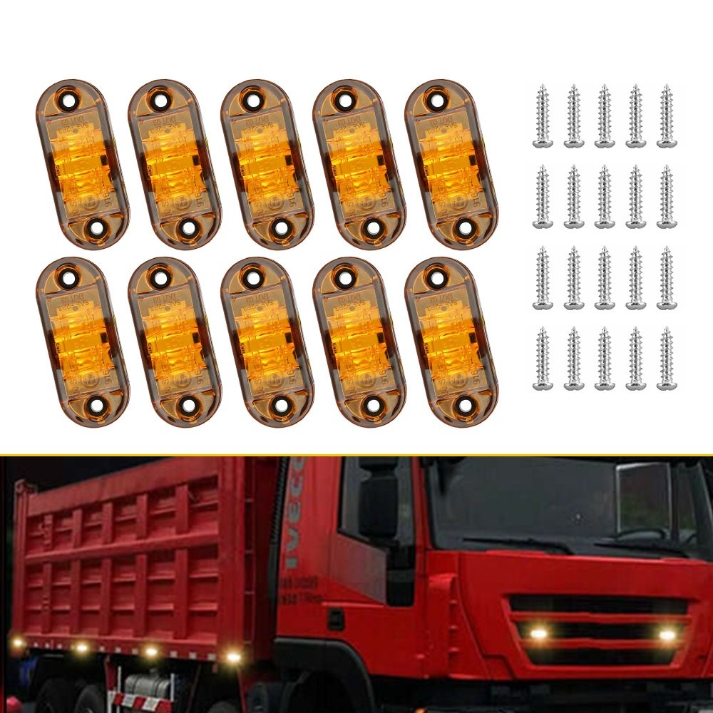10X Amber LED Side Marker Light Turn Signal Lights Clearance Lamp For Trucks Car