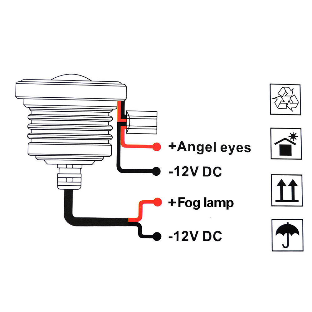 3.5″ Round COB LED Fog Light Projector Car Bright Angel Eyes Halo Ring DRL Bulbs
