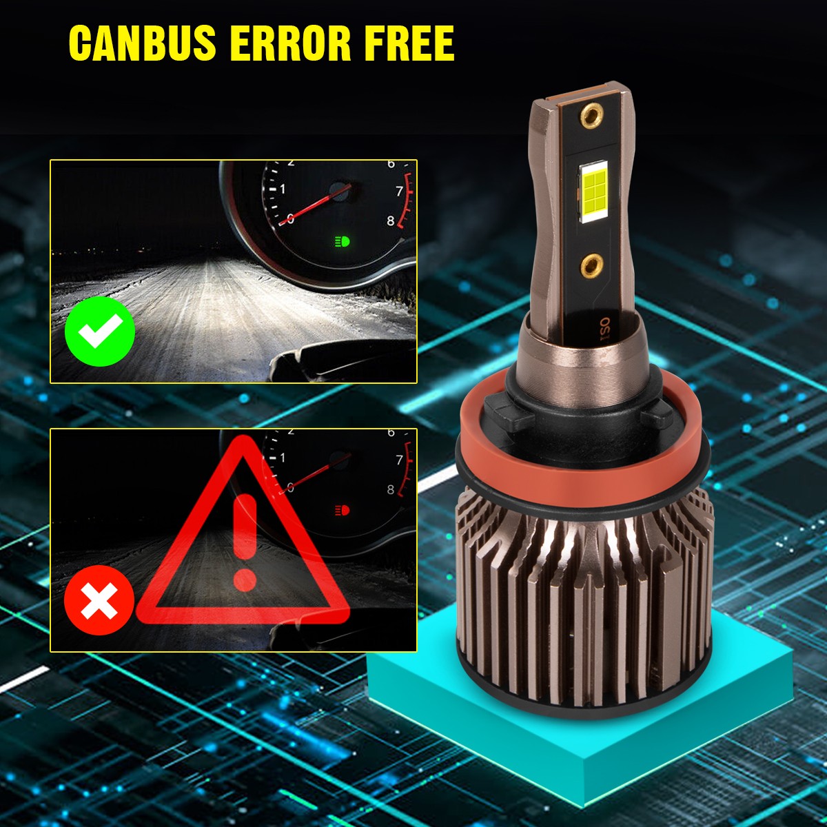 For Buick Allure 2005-2010 4X Combo LED Headlights Bulbs Kit High Low Beam Lamp