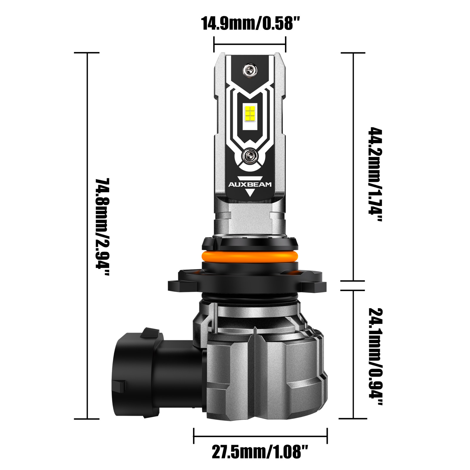 AUXBEAM 9005 HB3 LED Headlight Bulb Kit High Beam 6000K Super Bright White Light