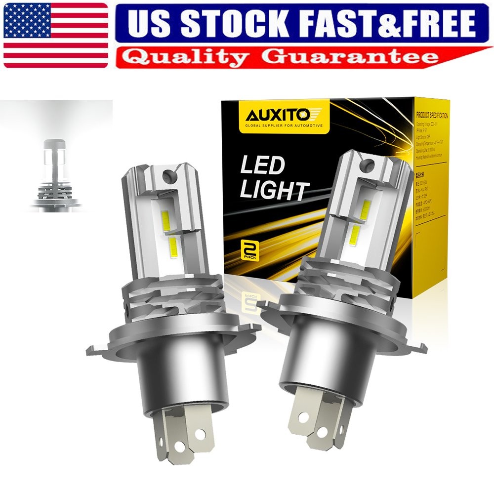 H4 9003 HB2 AUXITO Super White LED Headlight Bulb Conversion Kit High Low Beam