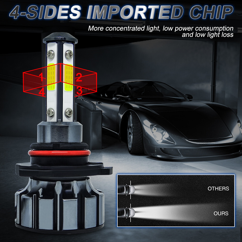 6X 9005 9006 H11 LED Combo Headlight Hi/Lo Beam Bulb Fog Light Kit White 6500K