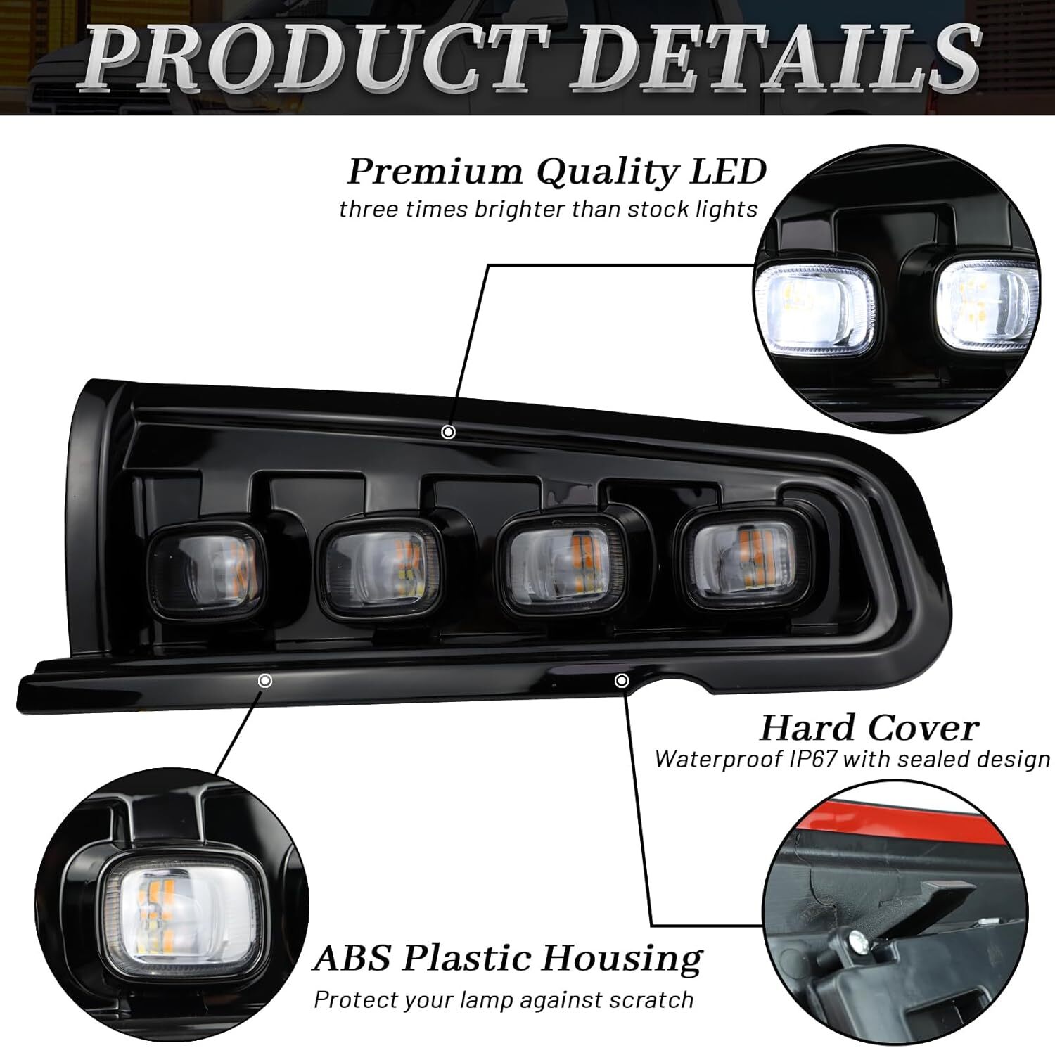 For Ford Bronco Raptor 2021-2023 LED DRL Daytime Running Fog Light w Turn Signal