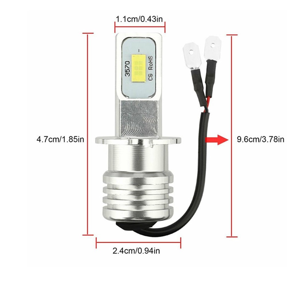 Fog Light Bulb Fog Lamp Car Lights 12V-24V DC 2000LM 360 Degrees 50000H