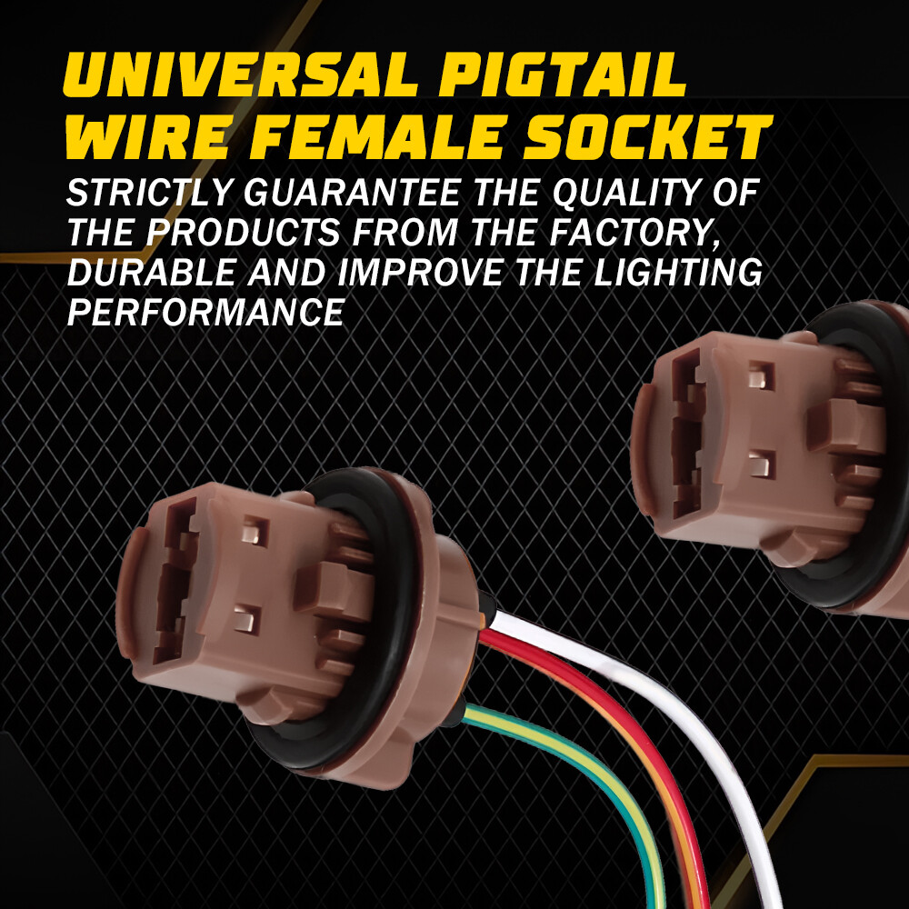 Universal Pigtail Wire Female Socket 7443 Two Harness Front Turn Signal Plug EOA