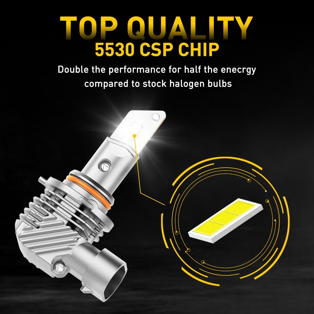 2-20X Auxito 9005 LED Headlight Bulbs High Low Beam Super Bright 30000lm Q10 EXR