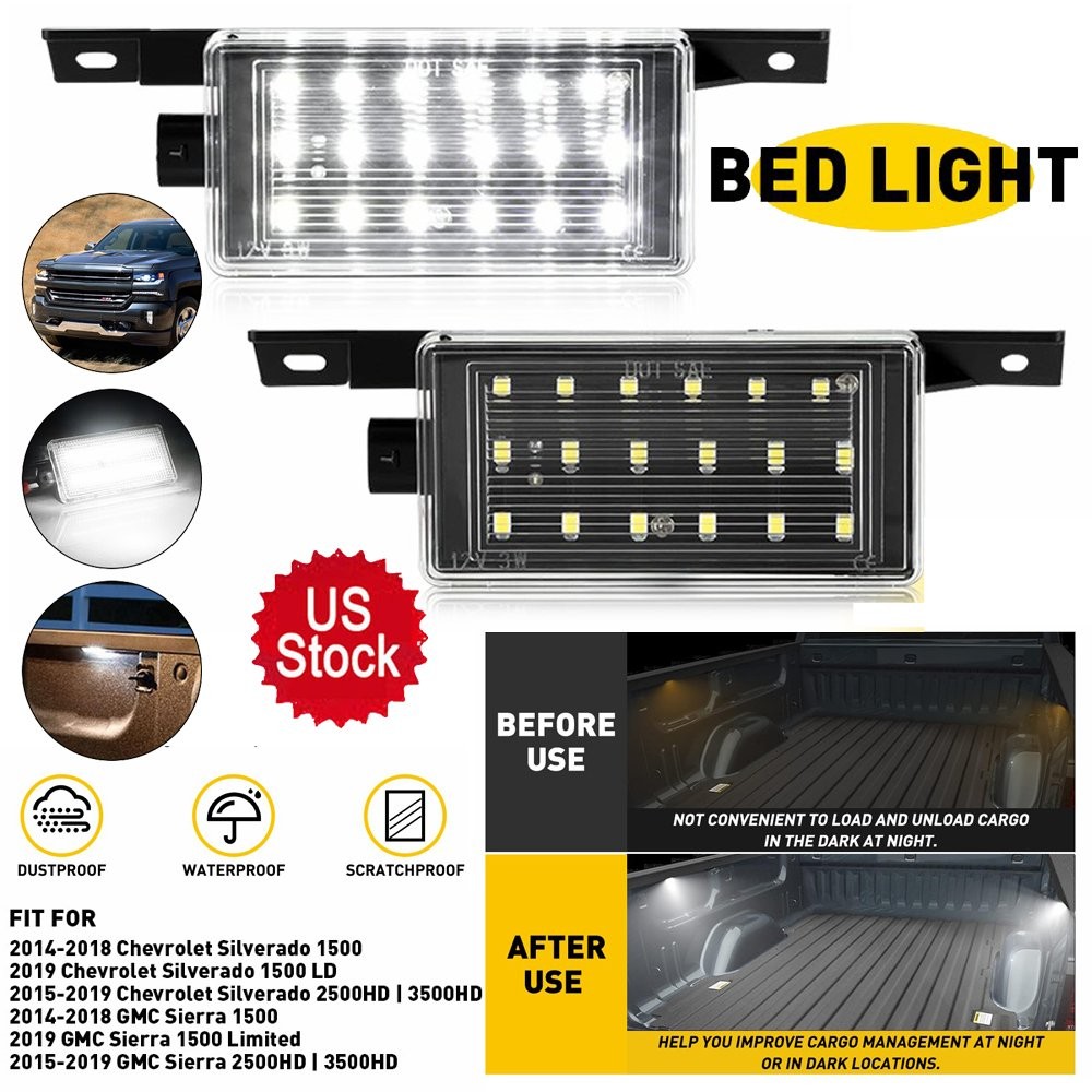 2-20X LED Bed Lights Cargo for 2014-2019 Chevy GMC Silverado Sierra Easy Install
