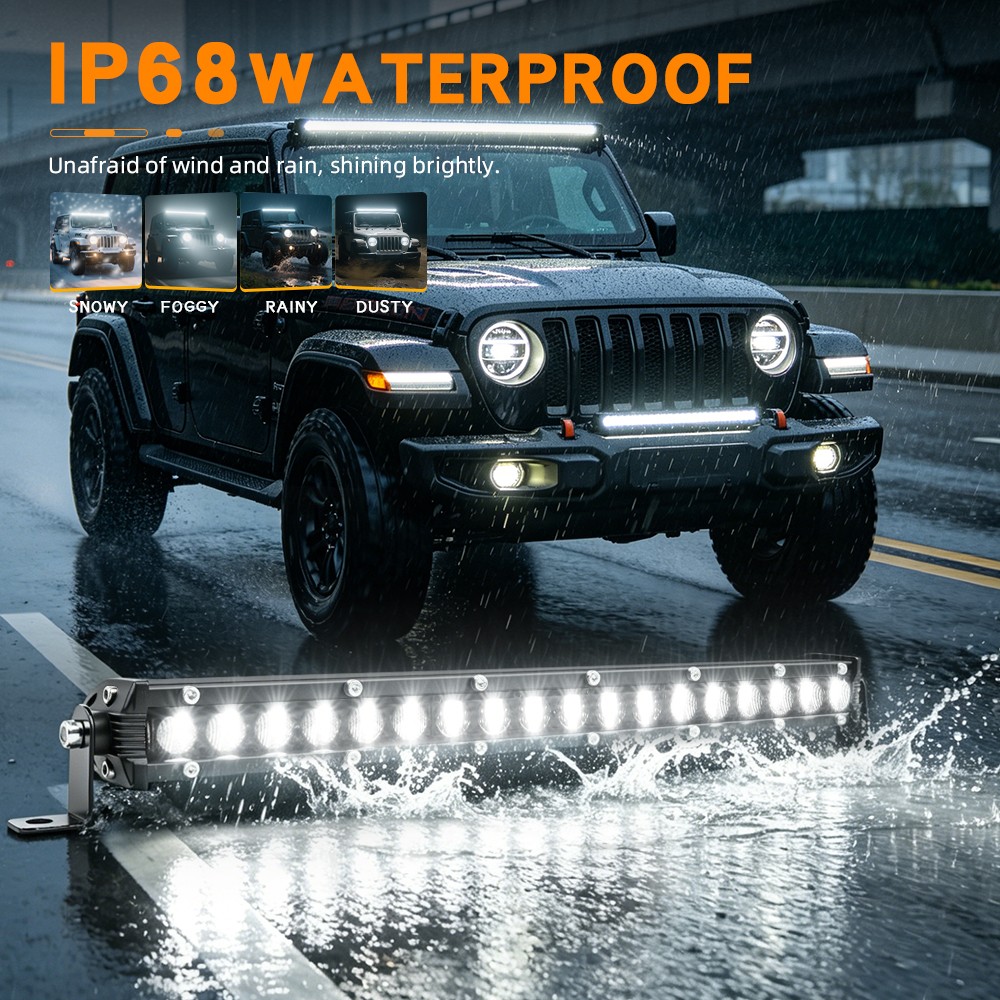 7″13″20″26″32″44″50″ inch Single Row Slim LED Work Light Bar Car Offroad Truck