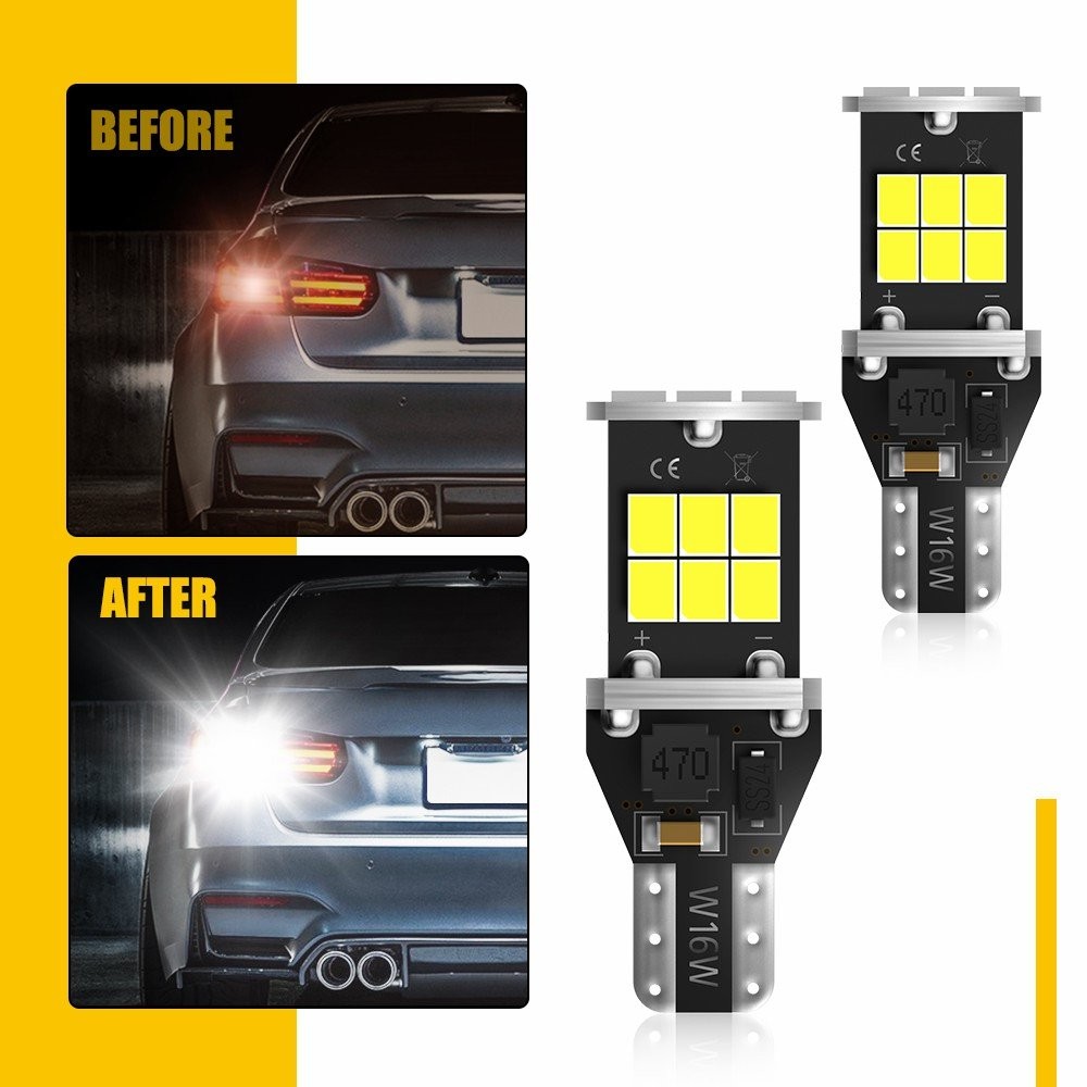 AUXITO T15 921 912 904 LED Reverse Backup Light Bulbs 6000K Super Bright 2400LM