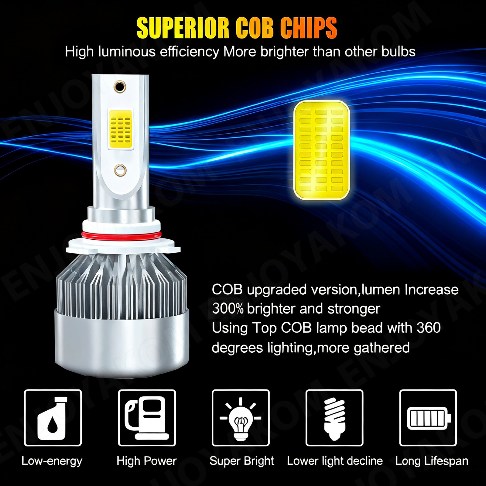 5202+H11+9005 LED Headlight High Low Beam Fog Light Bulbs Kit Super White Brigh