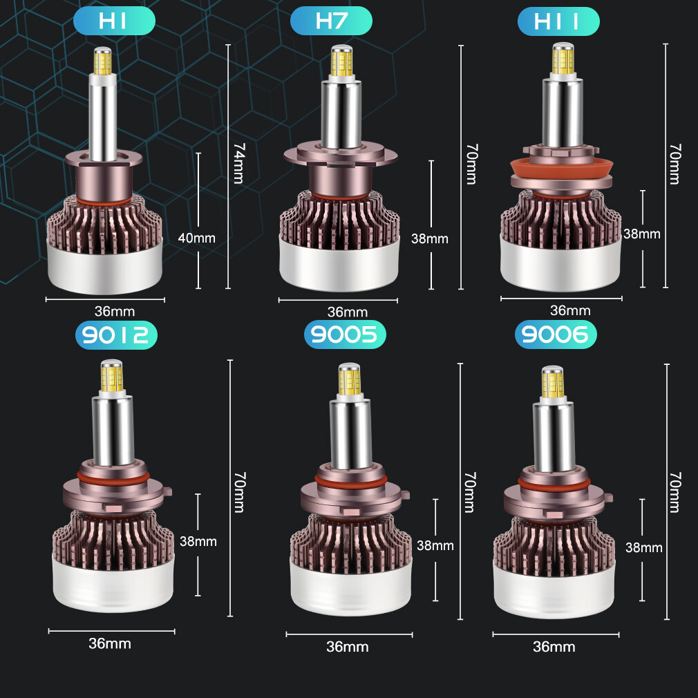 6 Sided 360° 3D LED Headlight Kit 80W 25000LM Canbus Bulb Hi/Lo Beam 6000K White
