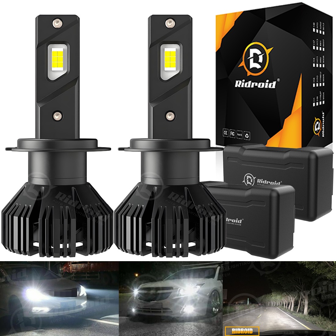 CANBUS H7 LED Headlight Bulbs Super Bright High/Low Beam 30000LM 6500K White
