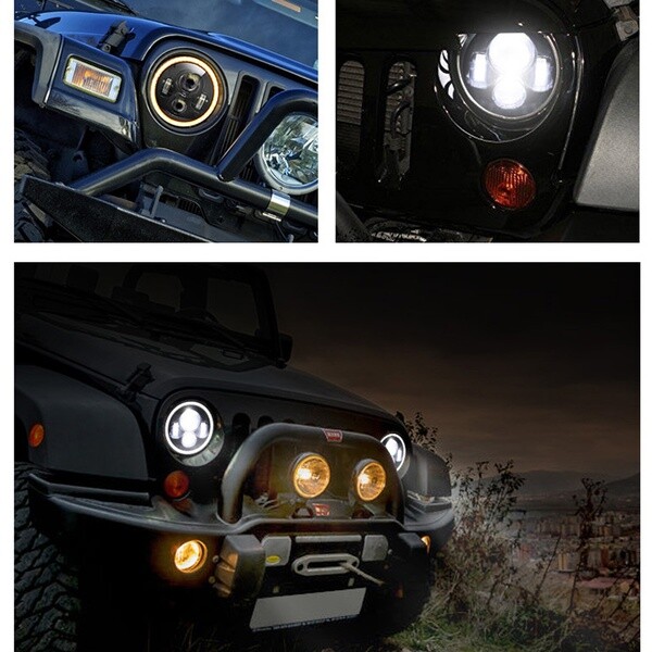 For Chevy Camaro 1967-1981 C10 1975-1980 DOT 7″ Round LED Headlight Hi/Lo Beam