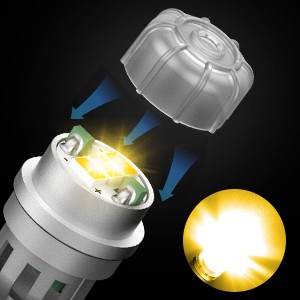2PCS T10 194 168 12SMD LED Interior Light Bulbs Super Bright Canbus 3000K Amber