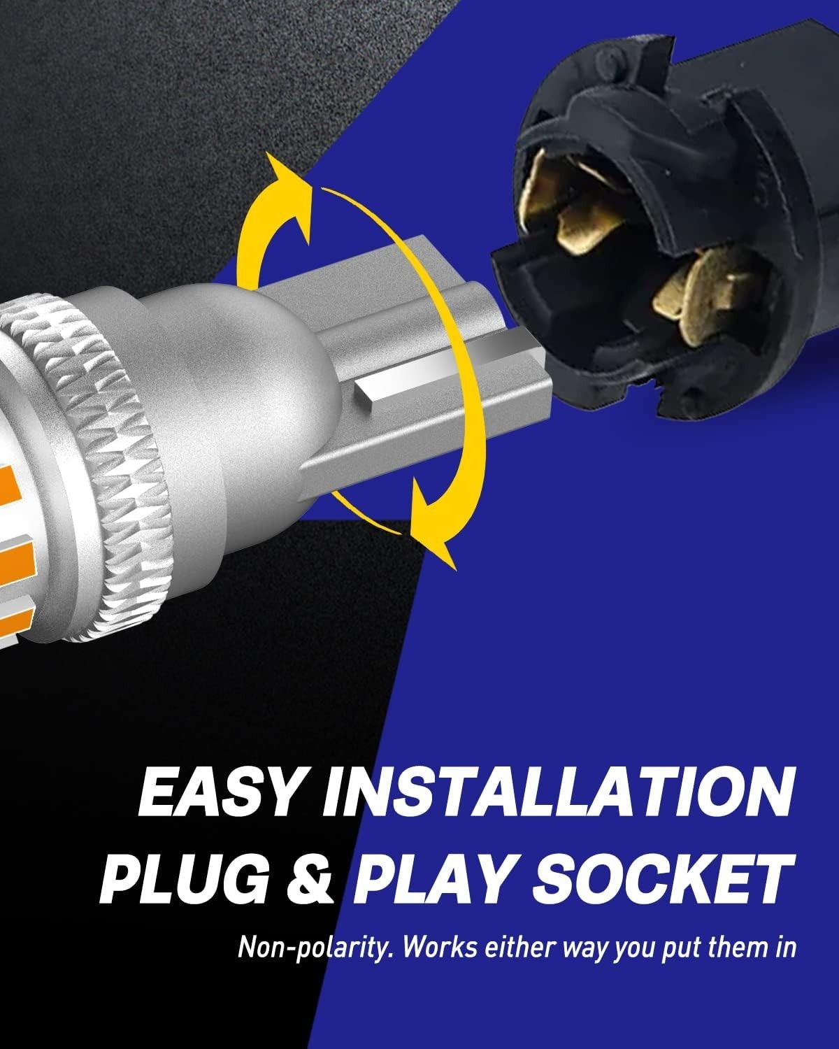 High-Performance 194 Amber T10 LED Bulbs – 50000 Hours Longevity, Easy Install