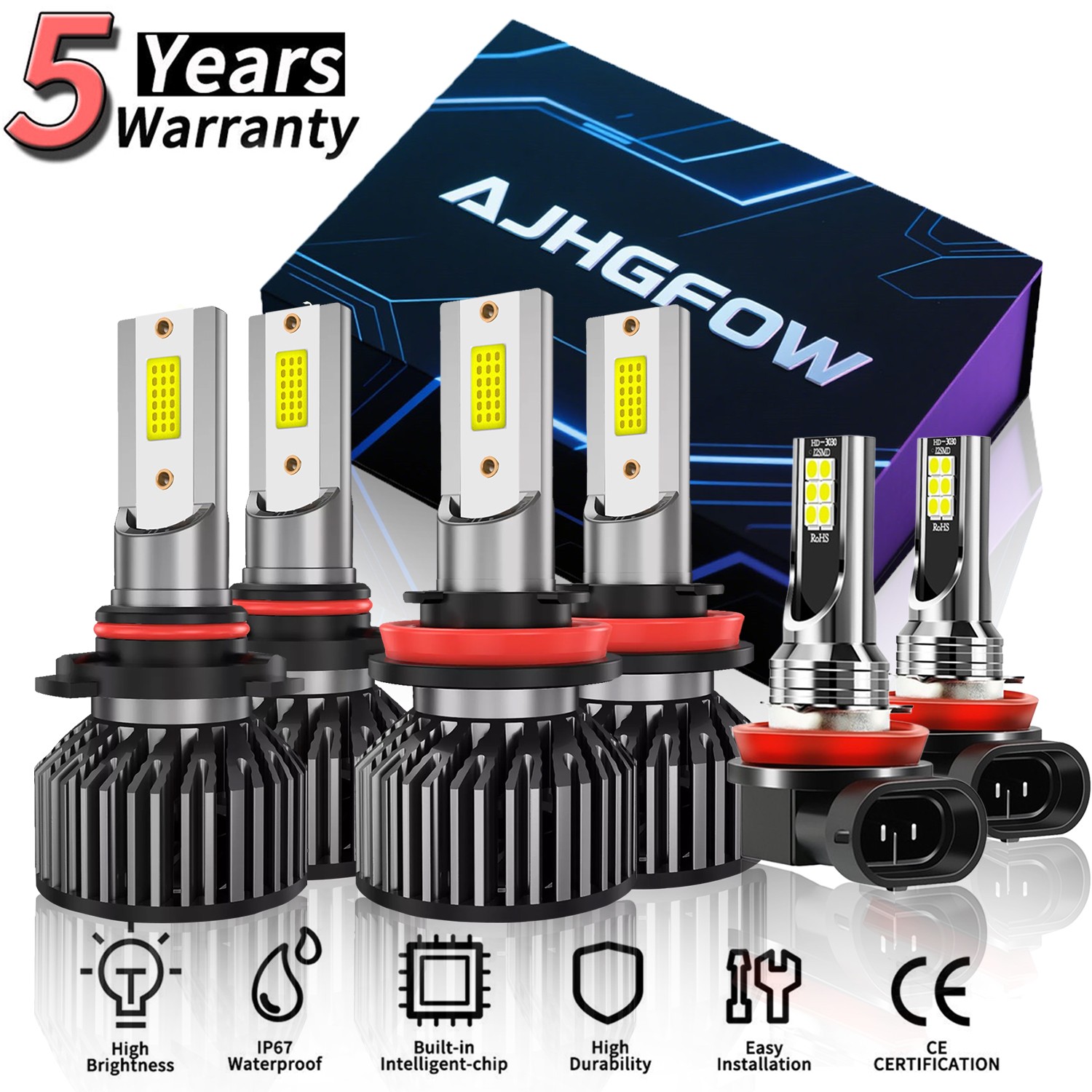 Para For Toyota 4Runner 2010-2020 LED de luz alta/baja + luces antiniebla