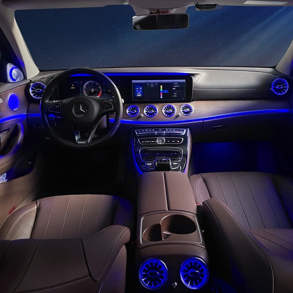 8PCS AC Vent Ambient Light For Mercedes Benz E-Class W213 2016-2023 64 Colors