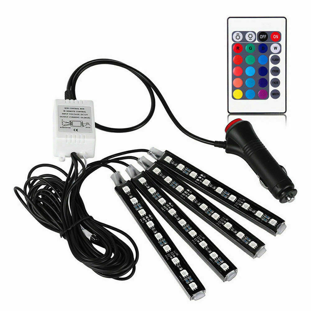 RGB LED Car Interior Accessories Floor Decor Multi-color Ambient Light Bar