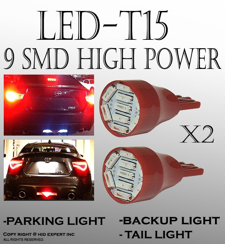 4 pcs Bright Red T15 906 579 901 908 LED Replace Side Markers Light Bulbs V83