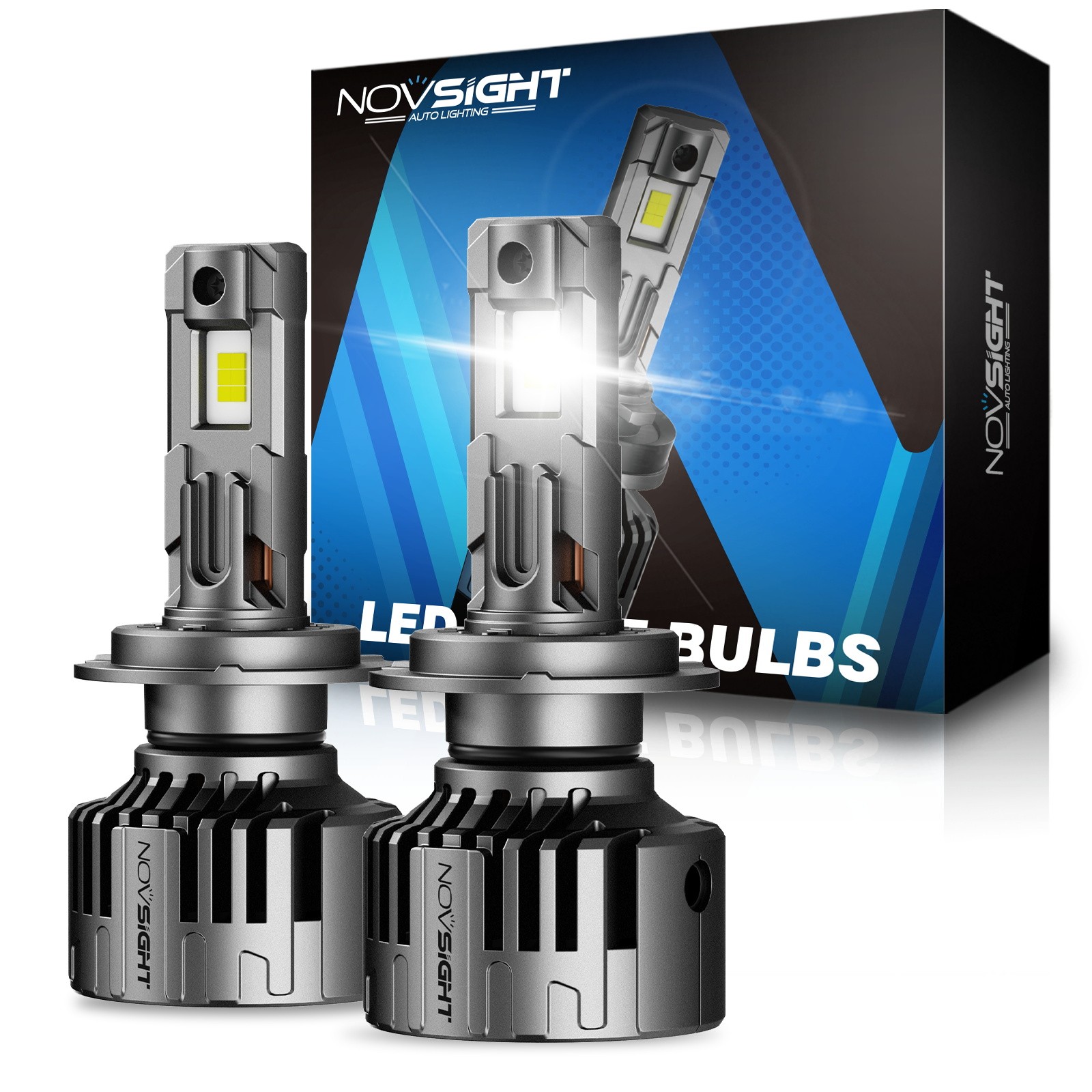 NOVSIGHT H7 LED Headlight Bulbs Conversion Kit High Low Beam 130W 28000LM 6500K