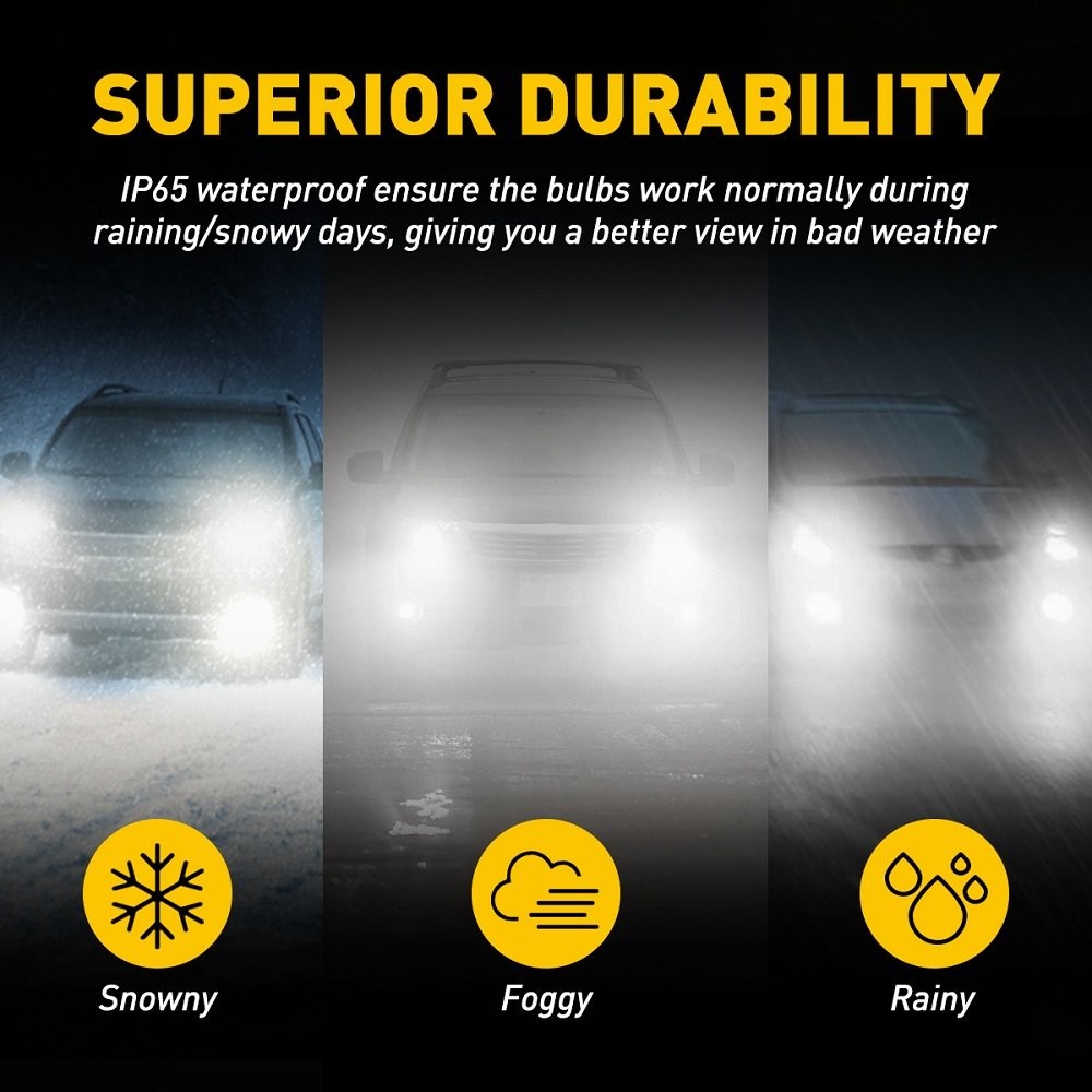 9005 9006 H11 ZES LED Combo Headlight Fog 6500K Bulb Kits Low High Beam White