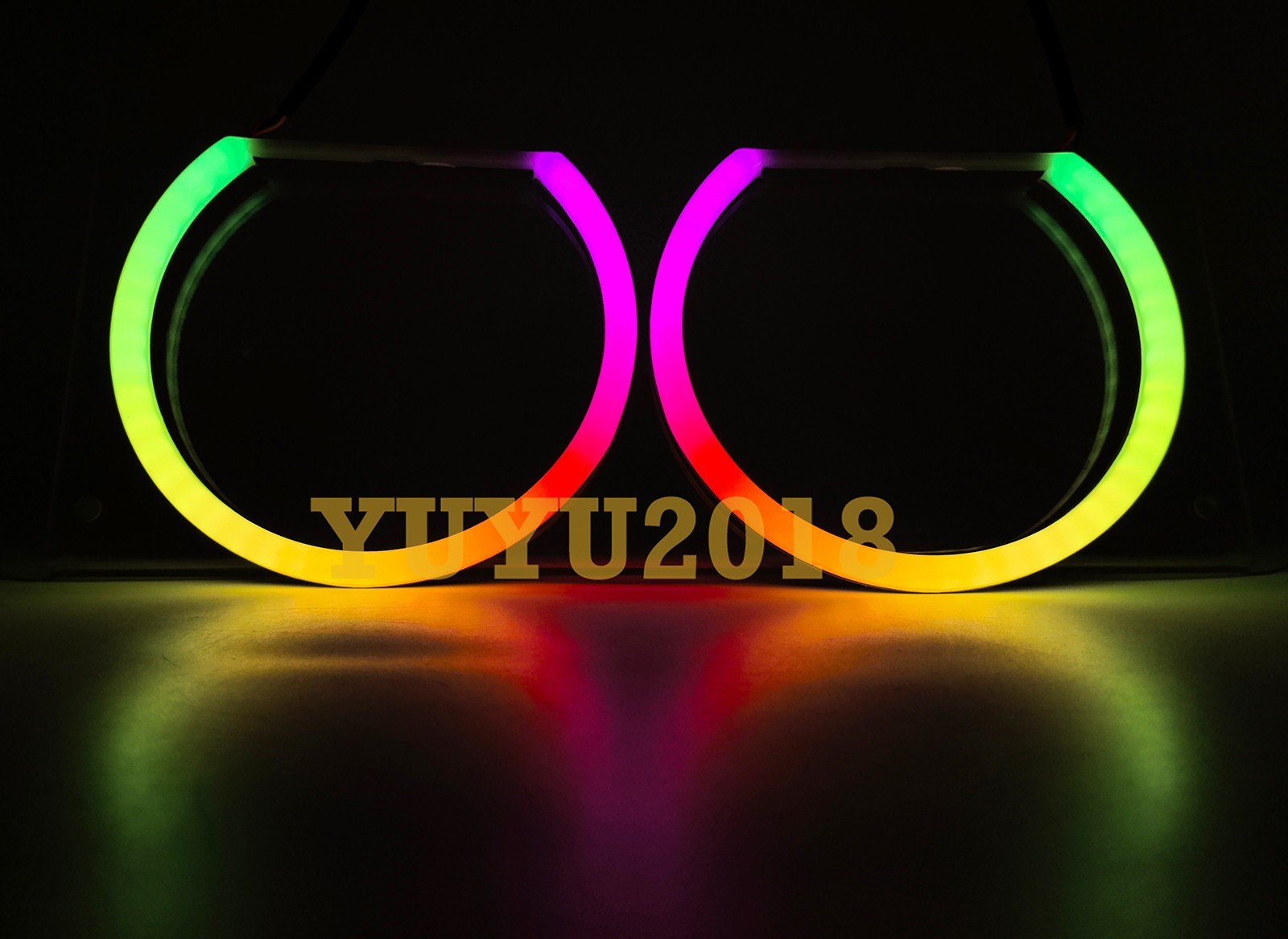 Dream color halo ring Flow series Chasing RGB LED Turn Signal Bluetooth DRL lamp