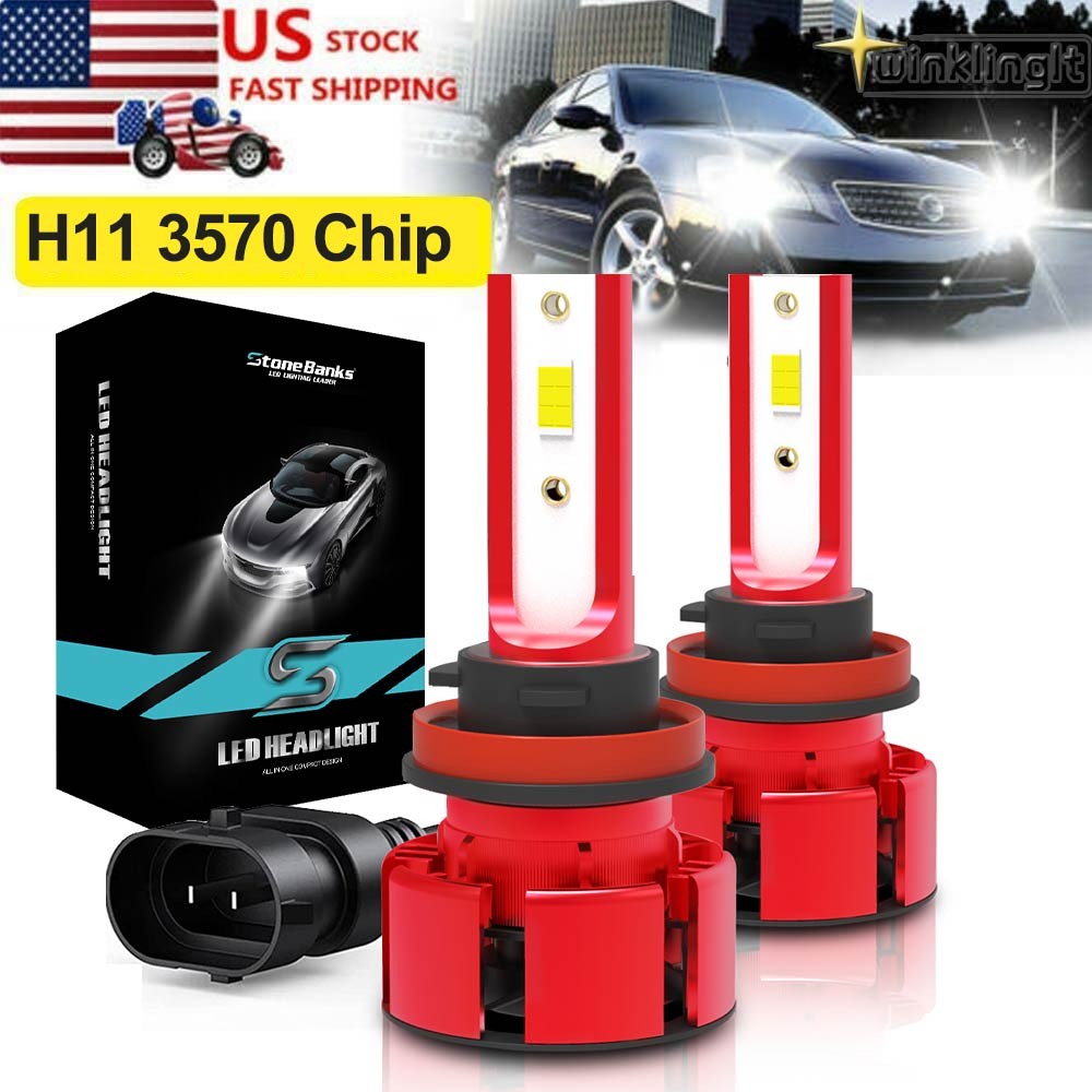H11 H9 H8 LED Headlight Super Bright Bulbs Kit 6500K White 32000LM High/Low Beam