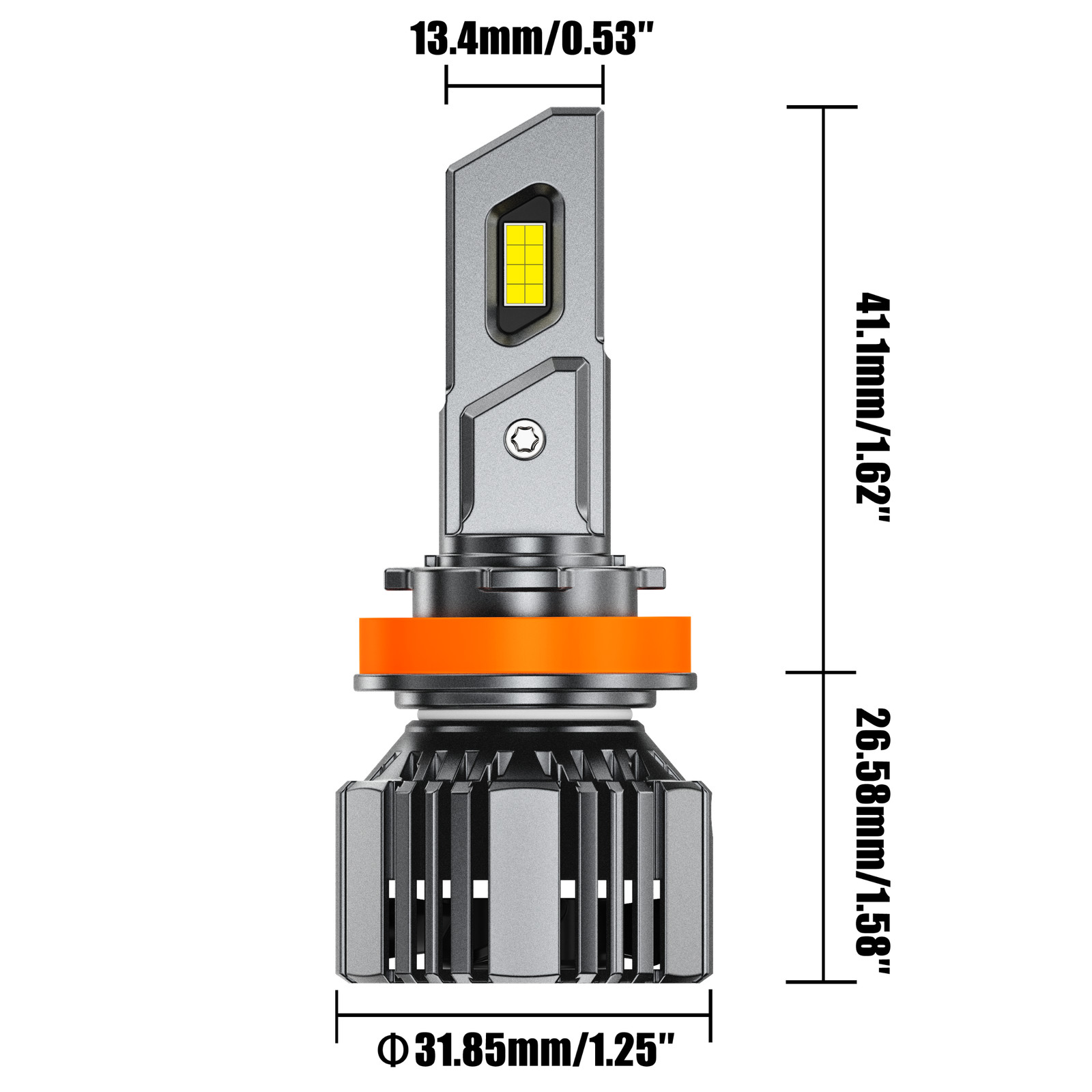 AUXBEAM 9005 9006 H11 LED Headlight High Low Beam Fog Light White CANBUS 25000LM