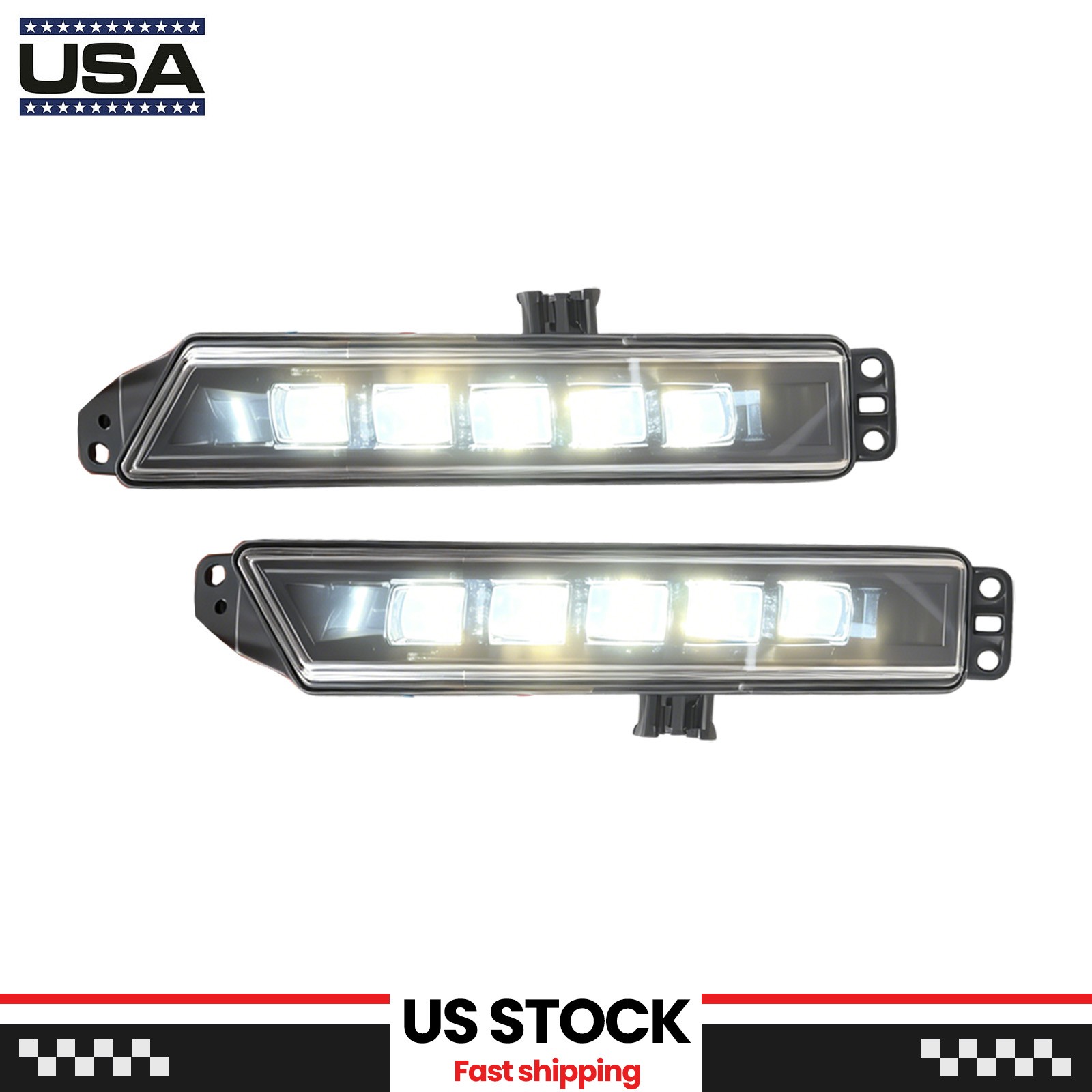 Pair Fog Lights Lamps For 2016-2017 Honda Accord Sedan 4Dr LED w/Cover Wiring