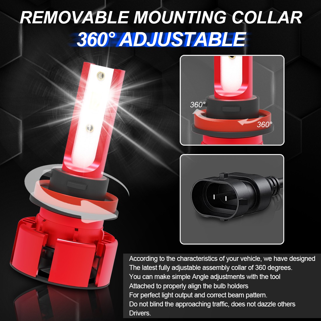 H11 H9 H8 CSP LED Headlight Bulb White Low Beam Kit 32000LM Super Bright White
