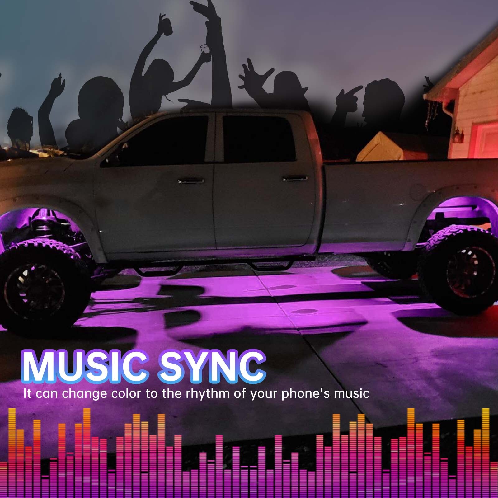 10 Pods RGB LED Rock Lights Bluetooth Underglow Lamp For GMC Yukon XL1500 XL2500