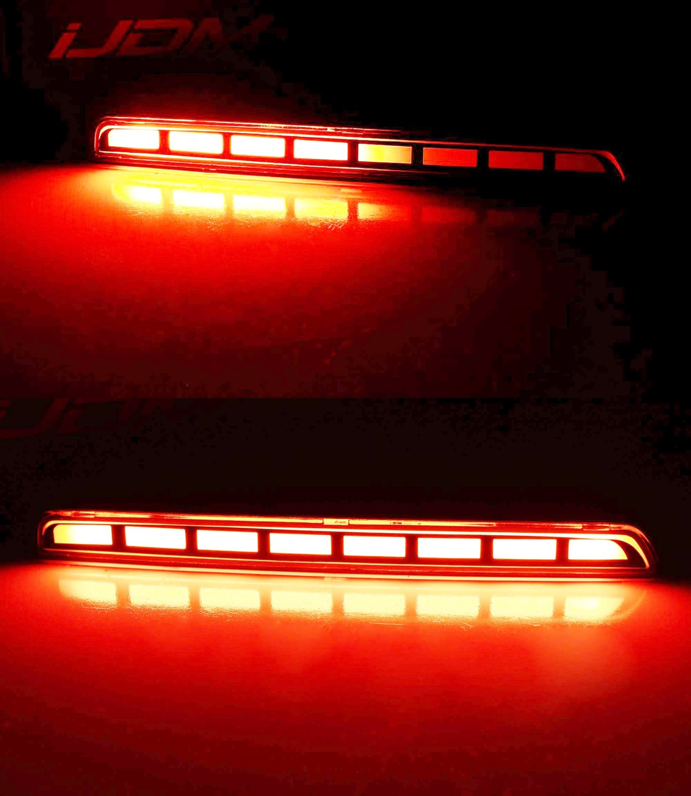 Red Lens Full LED Tail/Brake/Signal Rear Bumper Reflectors For 23-up Honda CRV