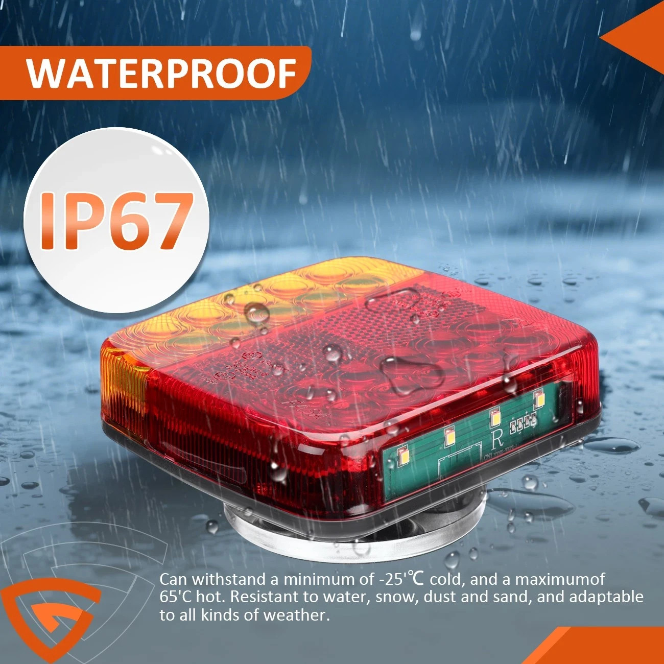 Magnetic Wireless LED Tow Towing Trailer Rear Tail Lights Warning Flashing Light