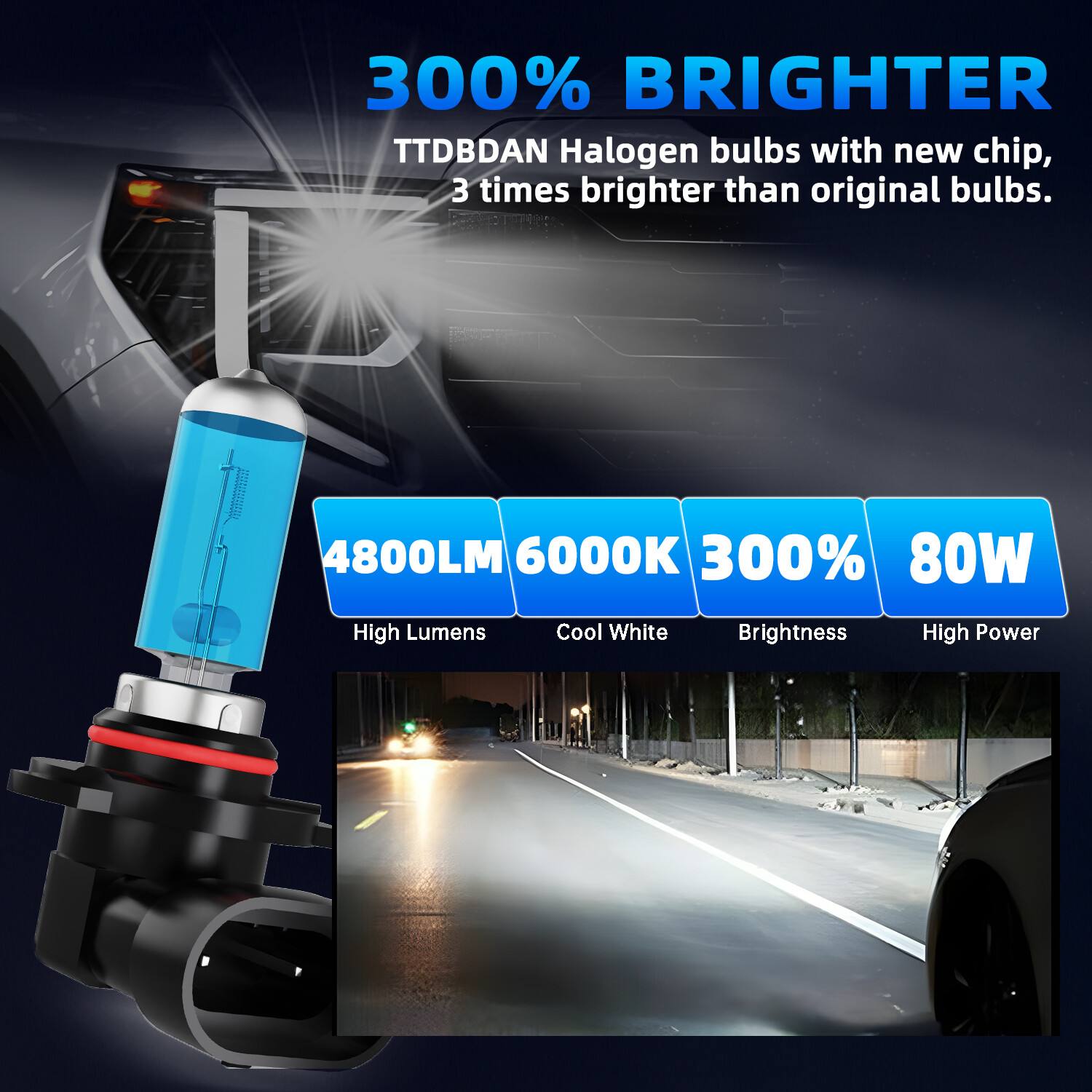 6PCS 9005+H11+9006 High Low Fog Beam Halogen Headlight Bulbs Combo Warm White