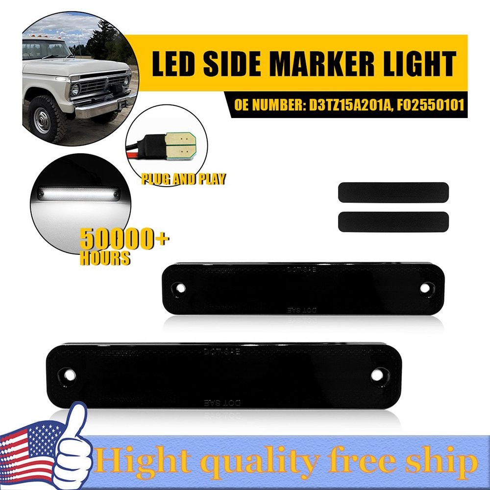2/4x Front / Rear Side Marker Light Lamp Assemblies for Ford Truck, Bronco & Van