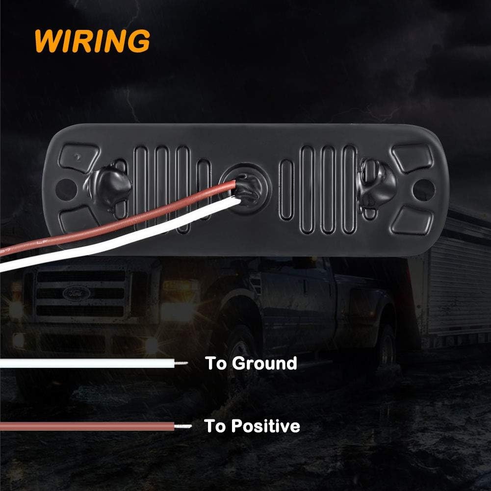 2pc LED Side Marker Amber Red Lights Clearance Light Truck Trailer RV Waterproof