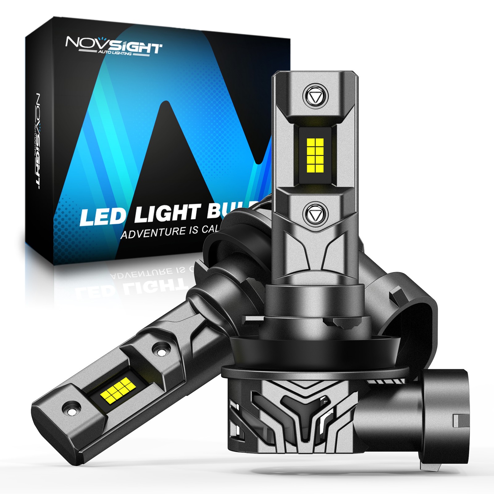 NOVSIGHT H11 H8 H9 LED Headlight Bulb Conversion Kit Low Beam White 6500K Canbus
