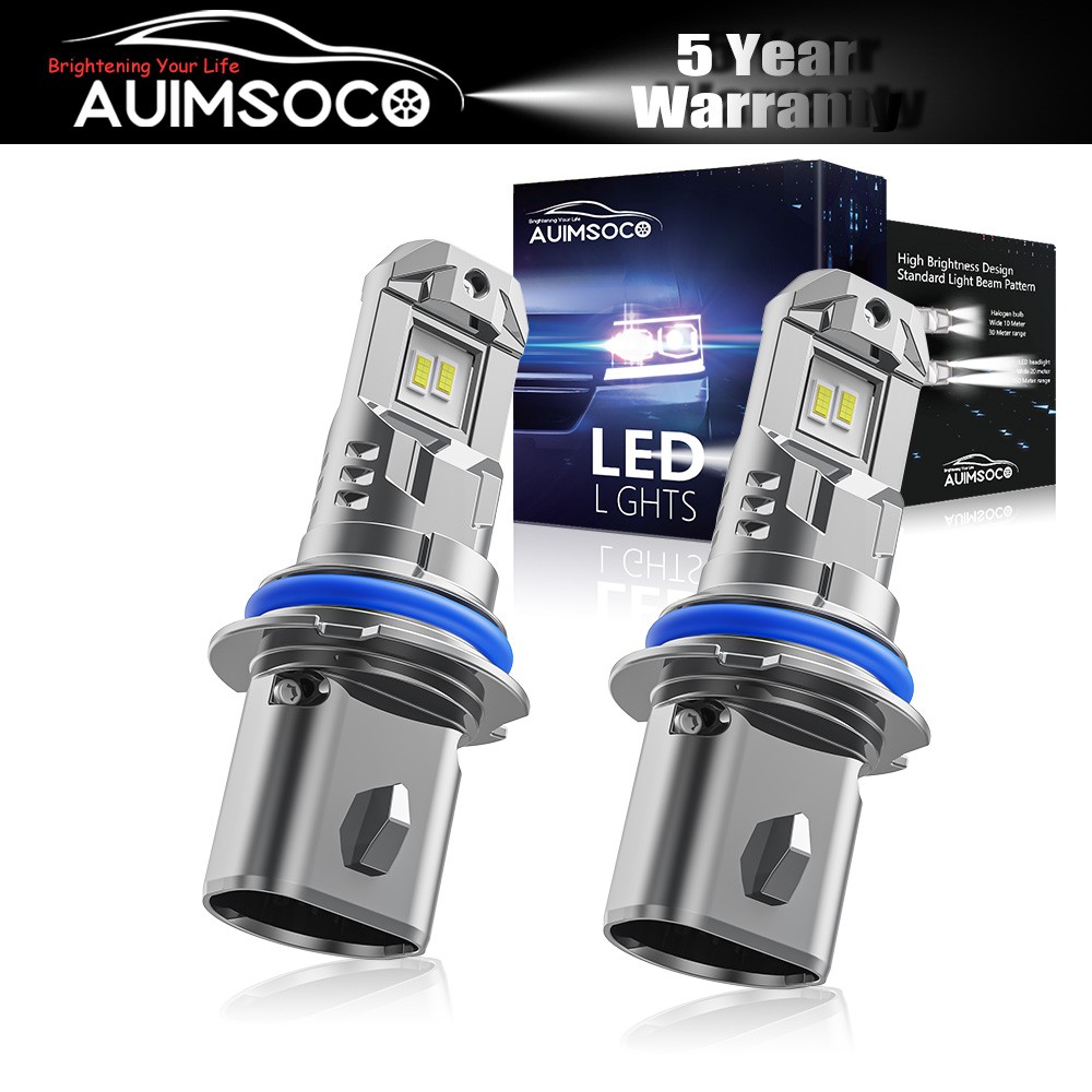 1 Pair 9007/HB5 LED Headlight Bulbs Kit High & Low Beam 6000K Super White Bright